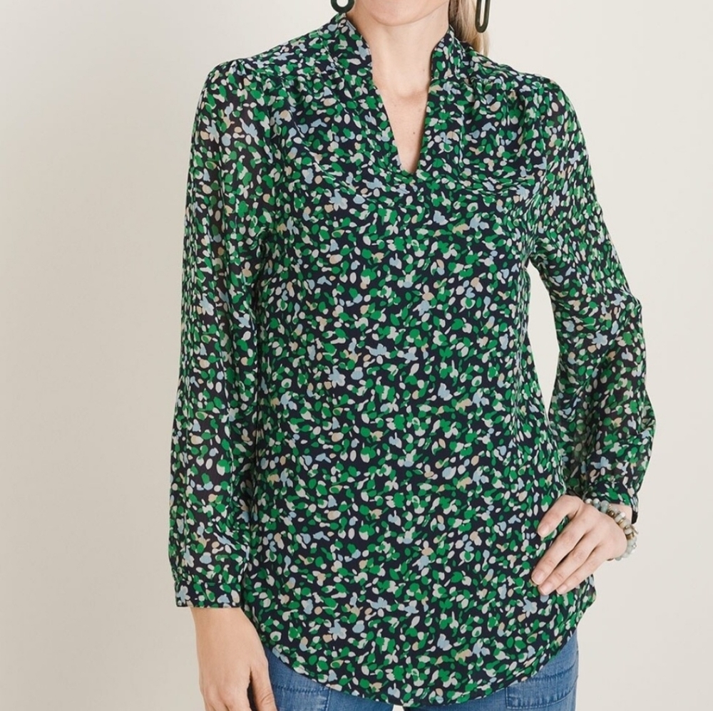 Chico's Abstract Dot-Print Blouse